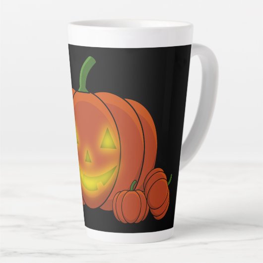 Ggloeiende Jack-o'-Lantern Pumpkin Latte Mok (Rechterhoek)