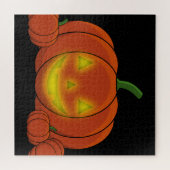 Ggloeiende Jack-o'-Lantern Pumpkin Legpuzzel (Horizontaal)