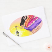 Ggloeiende lantaarns ovale sticker (Envelop)