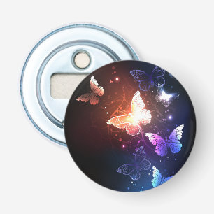 Ggloeiende nachtvlinders button flesopener
