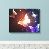 Ggloeiende nachtvlinders canvas afdruk (Insitu (Houten vloer))