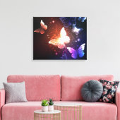 Ggloeiende nachtvlinders canvas afdruk (Insitu (Woonkamer))