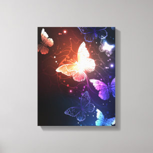 Ggloeiende nachtvlinders canvas afdruk