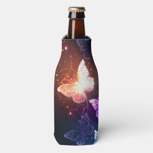 Ggloeiende nachtvlinders flesjeskoeler (Fles Voorkant)