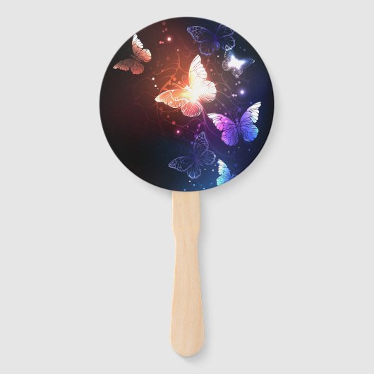 Ggloeiende nachtvlinders handwaaier (Voorkant)