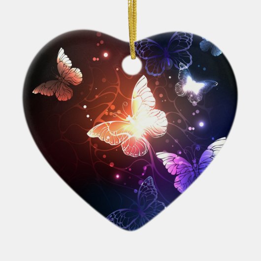 Ggloeiende nachtvlinders keramisch ornament (Voorkant)