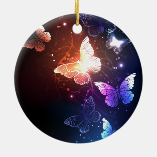 Ggloeiende nachtvlinders keramisch ornament (Achterkant)