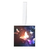 Ggloeiende nachtvlinders kubus ornament (Voorkant)