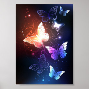 Ggloeiende nachtvlinders poster