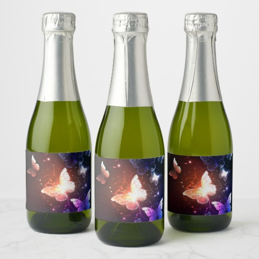 Ggloeiende nachtvlinders sparkling wijnetiket (Flessen)