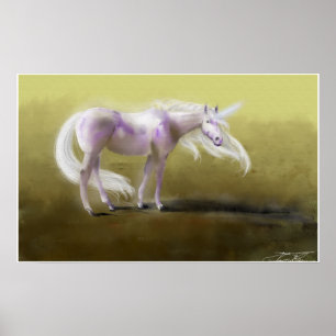 Ggloeiende Paarse Unicorn Poster