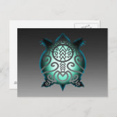 Ggloeiende Silhouette Snapper Turtle Briefkaart (Voorkant / Achterkant)