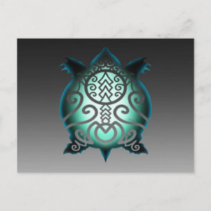 Ggloeiende Silhouette Snapper Turtle Briefkaart