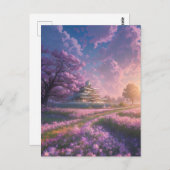 Ggloeiroze veld, Japanse Villa Briefkaart (Voorkant / Achterkant)
