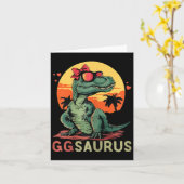 Ggsaurus Dino Dinosaur Gg-saurus T-rex Grappige Tr Kaart (Gele Bloem)