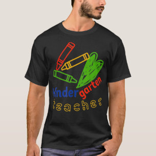 GGT Kleuterschool Leraar Crayons Hart Liefde Mijn T-shirt