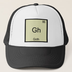 Gh - Goth Grappige Chemie Element Symbool T-Shirt Trucker Pet