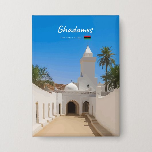 Ghadames, Libië - Witte Moskee Button (Voorkant)