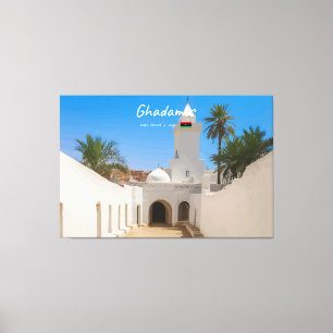 Ghadames, Libië - Witte Moskee Canvas Afdruk
