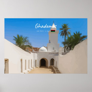 Ghadames, Libië - Witte Moskee Poster