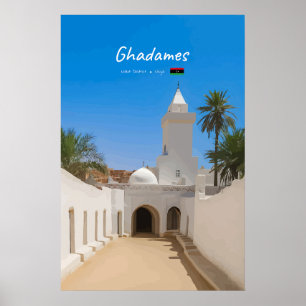 Ghadames, Libië - Witte Moskee Poster