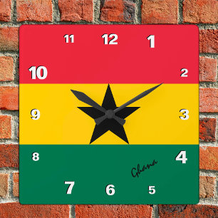 Ghana Clock, patriottisch huis, Ghanese vlag Vierkante Klok