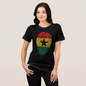 GHANA Duim Speciale Gift Zwart Toeristische Klassi Tri-Blend Shirt (Voorkant volledig)