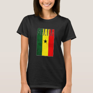 Ghana Flag Art African Country Retro Grung T-shirt