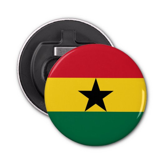 Ghana Flag Button Flesopener (Voorkant)