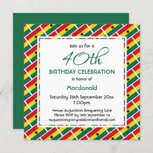 GHANA FLAG Custom Birthday Celebration Kaart
