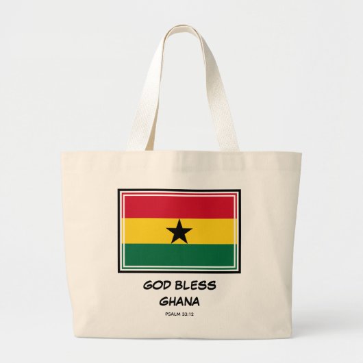 GHANA FLAG | God Bless | Patriottisch | Ghanees Grote Tote Bag (Voorkant)