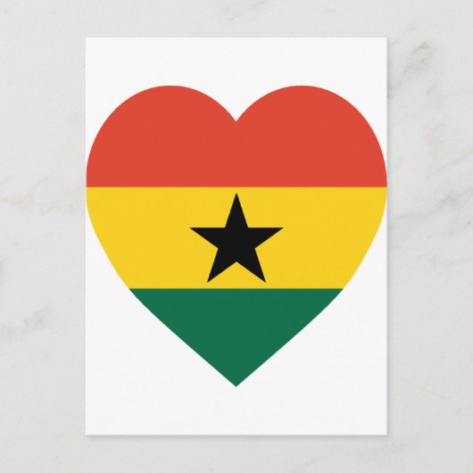 Ghana Flag Heart Briefkaart (Voorkant)