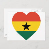 Ghana Flag Heart Briefkaart (Voorkant / Achterkant)