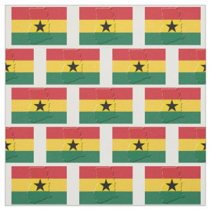 GHANA FLAG Kaart Omtrek Stof