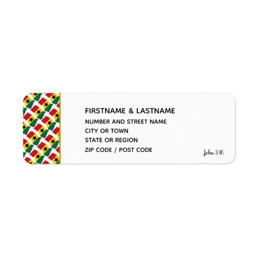 GHANA FLAG | Kaart Sticker Return Address Label (Voorkant)