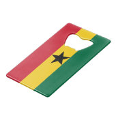 Ghana Flag Kredietkaart Flessenopener (Voorkant Gekanteld)