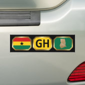 Ghana Flag Map Code Bumpersticker (Op auto)