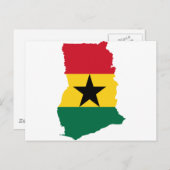 Ghana Flag Map GH Briefkaart (Voorkant / Achterkant)