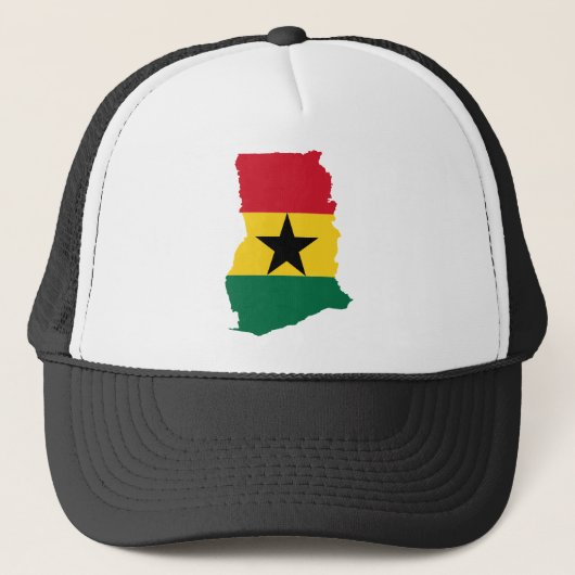 Ghana Flag Map GH Trucker Pet (Voorkant)