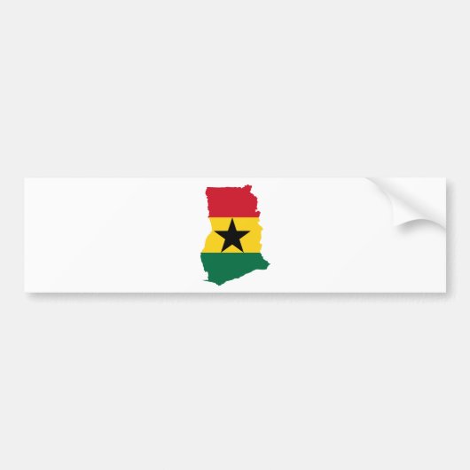 Ghana Flag Map - volledige grootte Bumpersticker (Voorkant)