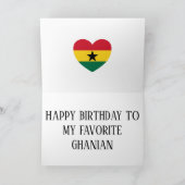Ghana Flag Patriotic Birthday Kaart (Binnen)