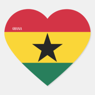 Ghana Flag Patriotic Hart Sticker