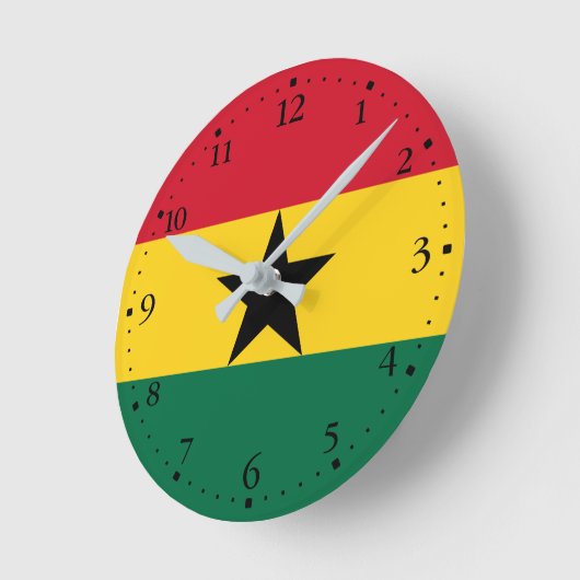 Ghana Flag Ronde Klok (Hoek)