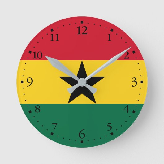 Ghana Flag Ronde Klok (Voorkant)