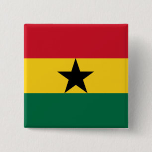 Ghana Flag Vierkante Button 5,1 Cm