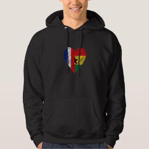 Ghana France Heart Franse vlag Ghanaian Flag Love Hoodie