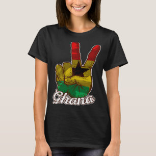 Ghana Ghanaian Heart Love Proud Melanin Flag T-shirt