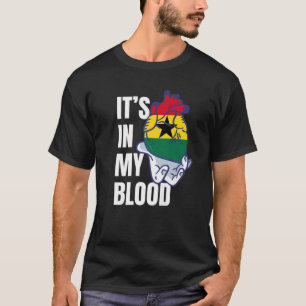 Ghana Heart Blood Veins Hand Flag Ghana T-shirt