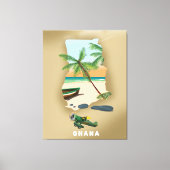 Ghana kaart illustreerde reisposter. canvas afdruk (Voorkant)