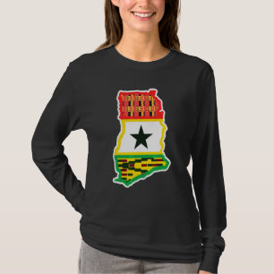 Ghana - landenkaart patriottische vlag voor ghanië t-shirt